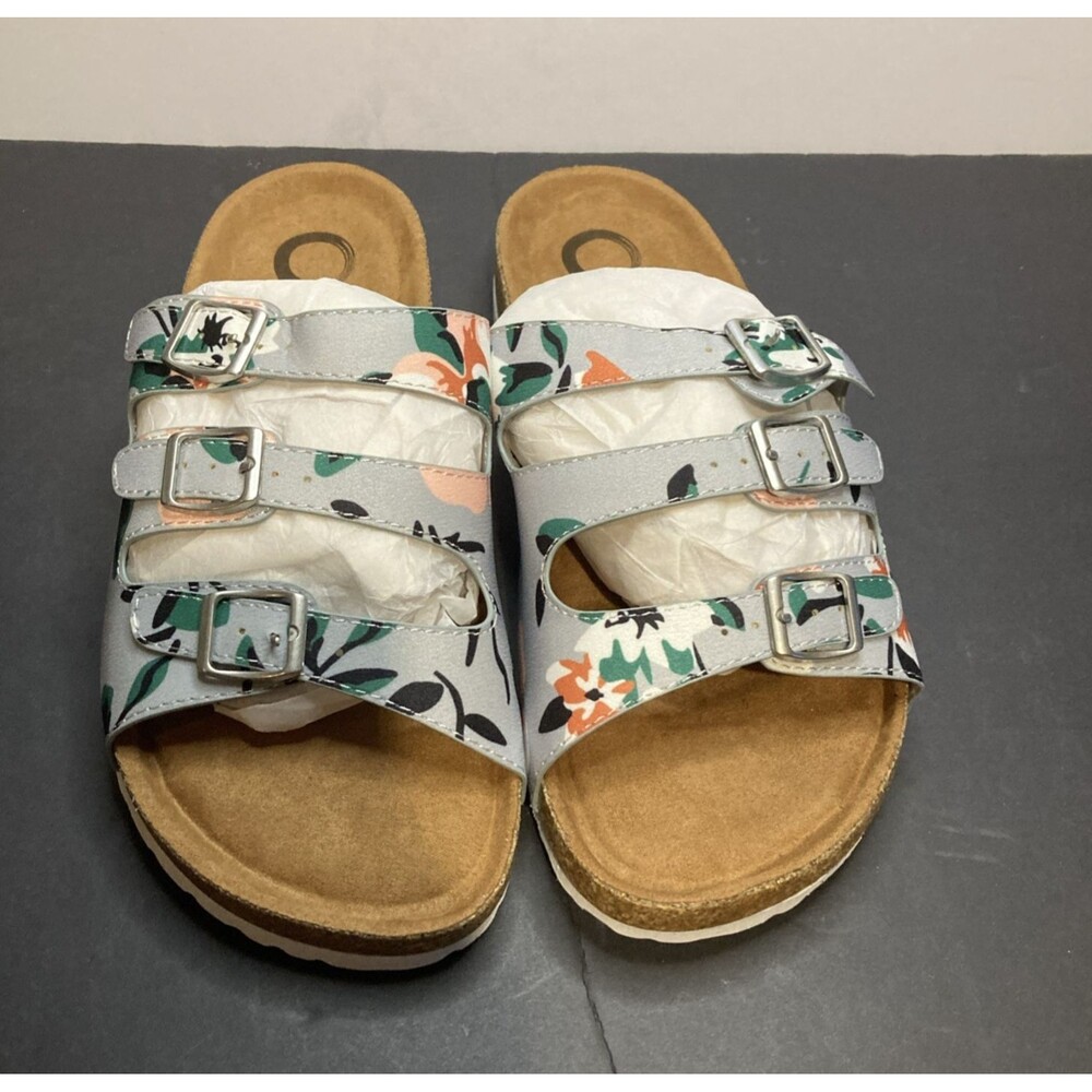 Women’s Floral Tri-buckle Sandal Size 8 Brand New Cork Insole
